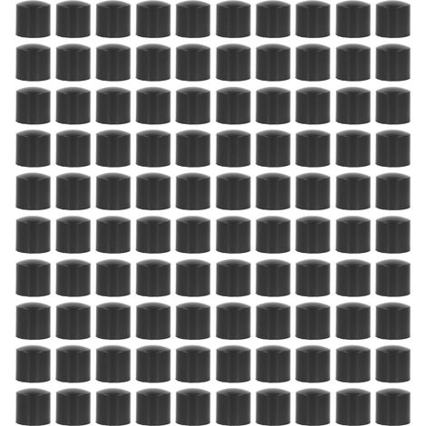 Lot de 100 bouchons d'extrémité pour piquet de clôture électrique en plastique noir, 32mm, étanches, haute tension, pour système de clôture électronique à impulsions. (1/5)