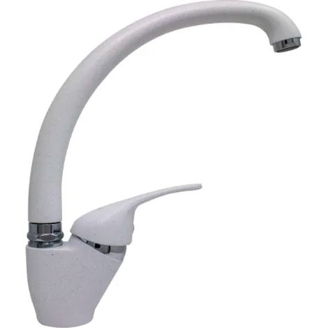 RUBINETTO MISCELATORE MONOCOMANDO PER LAVELLO CANNA ALTA GRANITO BIANCO 3/8   PORTA & BINI RUBINETTERIE SNC