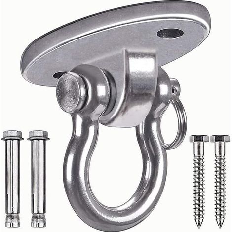 Crochet de plafond robuste en acier inoxydable 304, crochets de suspension, 4 vis de fixation pour ensembles en béton et bois, yoga, hamac, chaise suspendue (1/4)