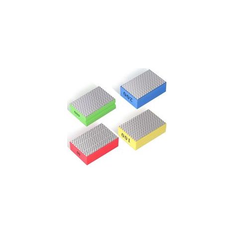 4-teiliges Set Schleifschwämme, Schleifklötze, Diamant-Handpolierpads, Handschleifkeile für Fliesen, Keramik, Glas, Stein, Granit, Marmor (Körnung 60, 100, 200, 400) – Crezuo