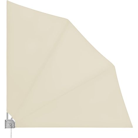 Toldo para balcón, beige, 140 x 140 cm, resistente a los rayos UV, ajustable (1/5)