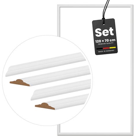 KGM Weiße Wandleisten 120x70cm- Set 4-teilig - MDF selbstklebend (1/5)