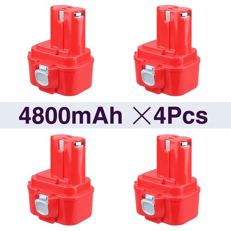 4 Stück 9,6 V 4,8 Ah Ni-MH Ersatz für Makita 9120 9122 9134 9135 9135A 9100A 9101A 9102 6261D 6207D PA09 9100 192019-4 192596-6 19263 8-6 193099-3 193156-7 (1/5)