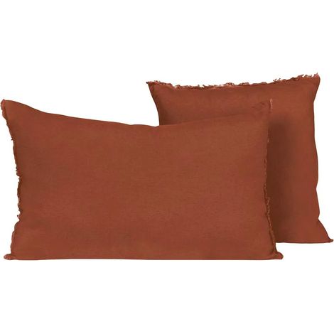 LIMY - HOUSSE DE COUSSIN 40X60 TERRE BRULEE