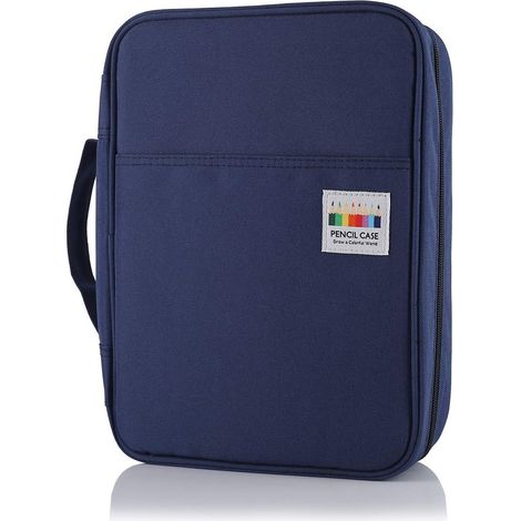 Sac de rangement porte-stylo grande capacité, bleu marine -221 trous (1/3)