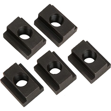 ecrou etau perceuse m12 Écrous à Fente en T, 5 Pcs Finition Oxyde Noir Écrous à Fente en T Filetage M12 S'adaptent aux Rainures en T des Tables de Machines-outils (1/5)