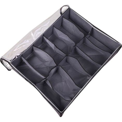 Schuh-Organizer für unter das Bett mit Sichtfenster und faltbarem Stoffdeckel (1/5)