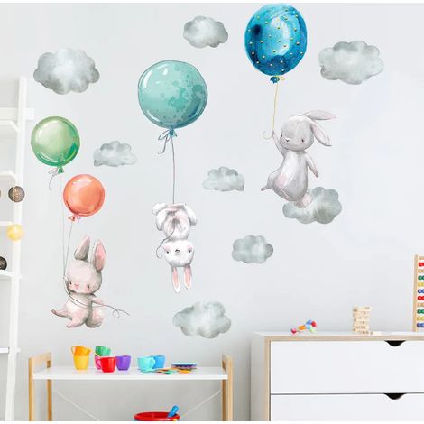 Autocollants muraux autocollants muraux autocollants muraux chambre d'enfants lapin étoiles nuages autocollants muraux (1/5)