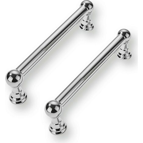 10 cm (4 Zoll) große, polierte Chrom-Möbelgriffe, 2er-Set, robust, für Küchen- und Badezimmerschubladen. (1/5)