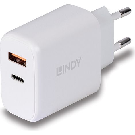 Cargador de Coche LINDY 73424 Blanco 18 W 30 W
