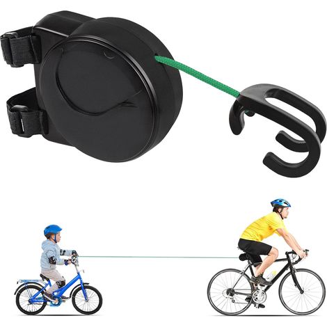 Abschleppstange für Kinderfahrräder, Fahrradanhänger für Kinder, Fahrradzubehör, einziehbares Abschleppseil für Fahrräder, Abschleppseilgurt (A) (1/5)