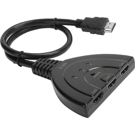 Boîtier de Commutateur Hub Diviseur HDMI 4K avec Câble Multimédia (1/5)