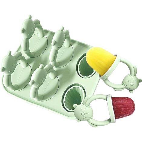 Moule à Glace en Forme de Bâtonnet Outil en silicone réutilisable en forme Moule à Glace pour Dentition pour Yaourt, Mousse, Lait Maternel, Purée de Fruits, Fromage, Débutants et (1/5)