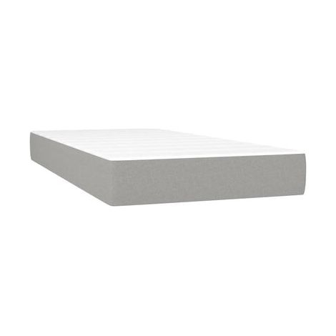 Sommier style Snowco, matelas gris clair, 80 × 200 cm, tissu, tissu doux et respirant, idéal chambre à coucher, style moderne, montage simple (1/5)