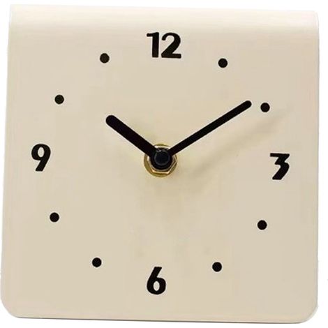 Horloge de Bureau Métal Design Moderne Silencieux Décoration Intérieure Crème Blanc pour Chambre Salon (1/5)
