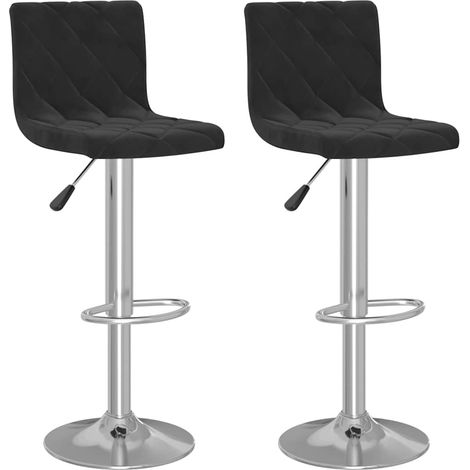 vidaXL Taburetes de cocina 2 unidades terciopelo negro (1/2)