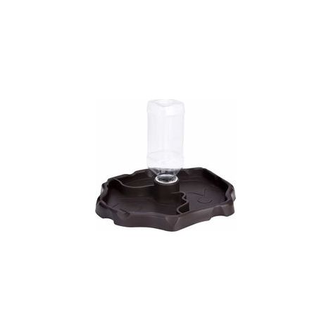 Distributeur d'eau pour Reptile, Distributeur 2 en 1 de Nourriture Anti Debordement Bol, Gam en Plastique pour Tortue Terrestre Gecko - Brun (1/5)