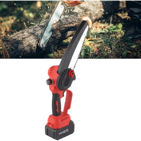 Petite tronçonneuse électrique sans balais à grande vitesse de 8 pouces au lithium-ion, scie forestière portative sans fil rechargeable, norme européenne 100-240V. (1/5)