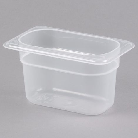 CAMBRO - CONTENITORE PER ALIMENTI FOODPANS IN POLICARBONATO TRASPARENTE - FORMA RETTANGOLARE - 1/9x4 100MM