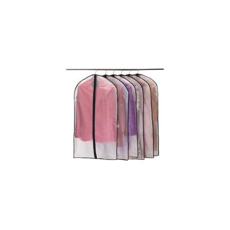 Housses de Vêtements, Anti Poussière Etanche Mite Humidité,Housses de Protection Zip Semi Transparentes pour Chemise Costumes/Manteaux, 6pcs 60  100cm (Noir)