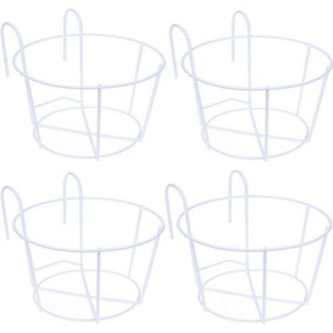 Support Fleurs Suspendu - Fer Antirouille - Pour Balcon Terrasse Jardin - 4 Pièces (1/5)