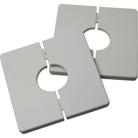 Lot de 2 cache-tuyaux carrés autocollants en plastique PVC pour tuyau de douche de 33 mm de diamètre (1/4)
