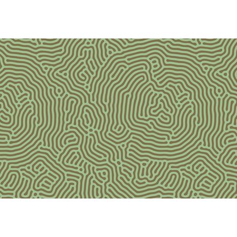 Papier peint panoramique original vert & marron Tapisserie panoramique graphique pour chambre enfant Papier peint panoramique couloir (1/2)