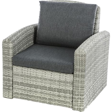 Hesperide – Fauteuil de jardin en résine tressée – Structure aluminium traité époxy – Coussins déhoussables déperlants – Dimensions 74x66x78 cm