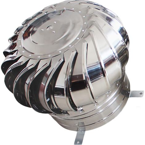 Chapeau de cheminée, extracteur d'air de toit rotatif, acier inoxydable 304, ventilateur de toiture résistant aux intempéries, anti-pluie et anti-vent, sans pénétration intérieure, ventilation efficac (1/5)