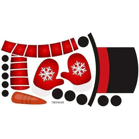Autocollants de réfrigérateur bonhomme de neige - Décorations de Noël pour réfrigérateur (1/4)