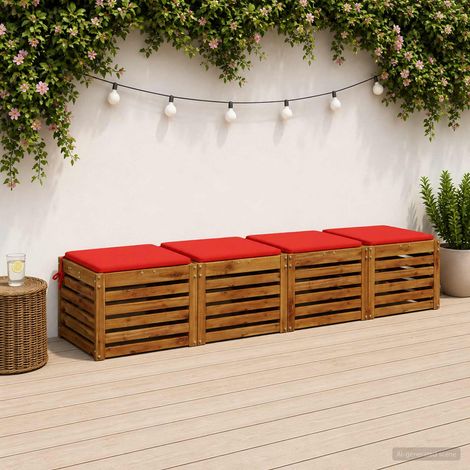 vidaXL 4-Piece Seat Cushions SOEST 4 pcs 100% Polyester Red (1/5)