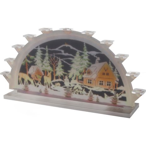Weihnachtsmann-Acryl-Leuchtbrücke mit LED-Kerzen, batteriebetrieben, Weihnachtsdekoration für den Innenbereich (1/5)