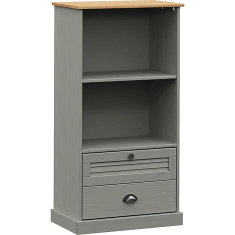 Maison Exclusive - Bücherregal VIGO Grau 60x35x114,5 cm Massivhol