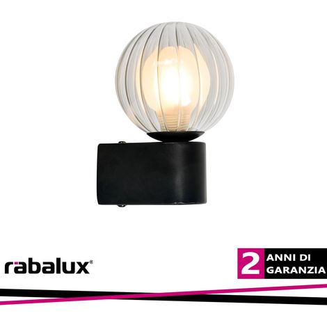 Applique bagno nero globo vetro G9 IP44 Colzar Rabalux (1/3)