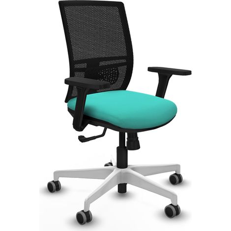 Chaise de bureau piqueras y crespo Yunquera noir mesh simili cuir (1/2)