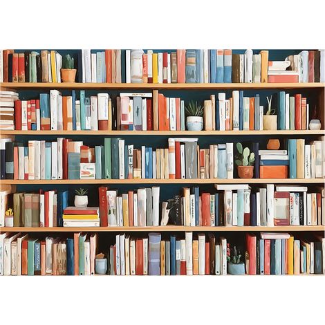 Fototapete Bibliothek Bücher – Moderne Großformat Wandtapete 350x250 cm – Für Wohnzimmer & Schlafzimmer
