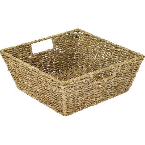 HMF Geschenkkorb leer, Aufbewahrungskorb geflochten aus Seegras, Rechteckig, 30 x 30 x 12 cm (1/5)