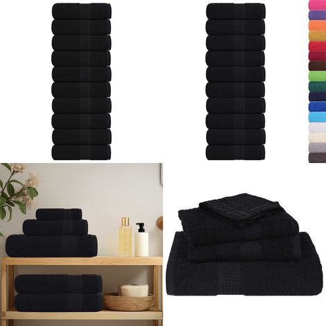 Gästetücher FROGN 10 Stk. Schwarz 30x50 cm 360 g/m² - Baumwollhandtücher - Frottiertücher (1/5)