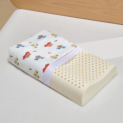 44 x 27 cm großes Kleinkinderkissen mit abnehmbarem Baumwollkissenbezug, ergonomisches Design, geeignet zum Schlafen, Nackenkissen für Kleinkinder, Kinderkissen, maschinenwaschbar (1/5)