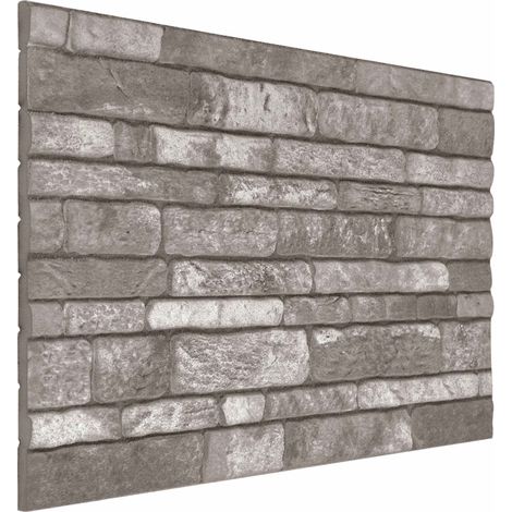 Wandpaneele 10 pcs Dunkelgrau 100 x 50 cm EPS-Schaum