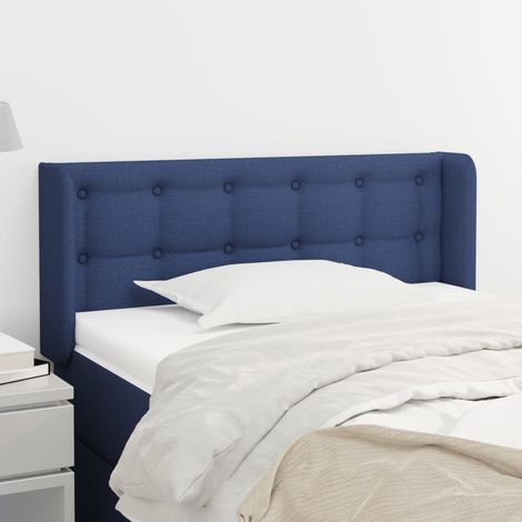 Tête de lit avec oreilles Style Classique Armoire de lit - Bleu 103x16x78/88 cm Tissu BV575139 - BonneVie (1/5)