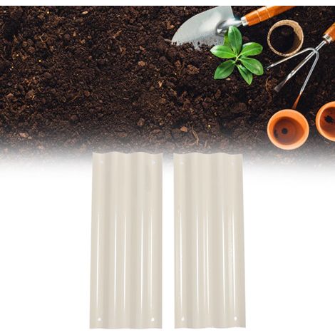 Conjunto de bancal elevado estable y duradero con bordes seguros y refuerzos metálicos para frutas, verduras y flores en color blanco marfil. (1/5)