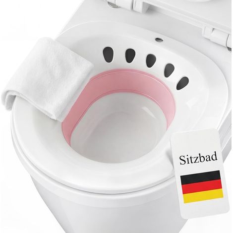 DEANIC Sitzbad für Toilette Faltbares Sitzbadewanne für Hämorrhoiden, Sitzbadewanne Erwachsene für Postpartale Betreuung und ältere Menschen, Aufhängbar Sitz Bath (Rosa) (1/5)
