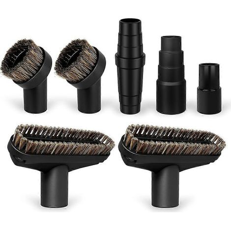 7-teiliges Rosshaar-Staubsauger-Aufsatzset, Bürste passend für die meisten Staubsauger, 1 1/4-Zoll-Vakuumschlauchadapter. (1/5)