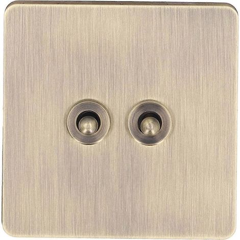 2-Wege-Kippschalter, antikbronzefarbene Edelstahl-Frontblende, AC250V