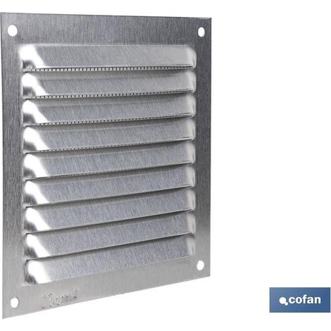 Pack de 5 grilles de ventilation en aluminium avec moustiquaire 10 x 10 cm