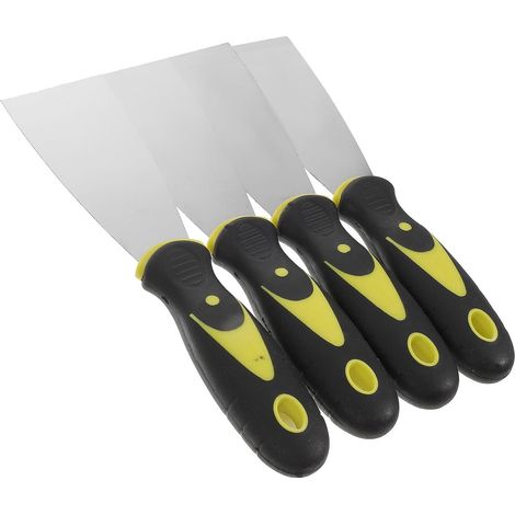 Spatule à Gratter en Acier Inoxydable Manche Plastique 4 Pièces  Spatules de Réparation de Patchs, Couteau à Plâtre 2 Pouces, pour Mastic et Maçonnerie (1/5)