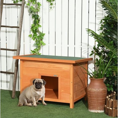 Caseta para perro exterior de madera 82x58x58 cm OKMYHOME (1/3)