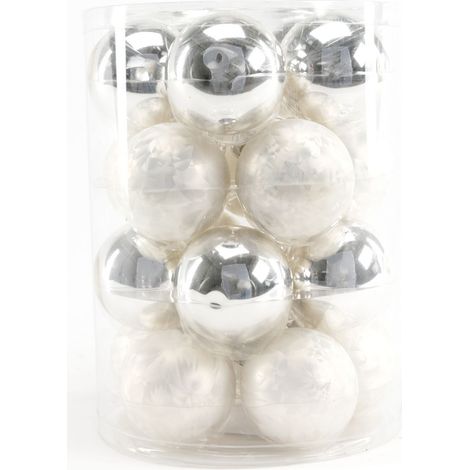 TrendLine Weihnachtskugeln aus Glas Ø60mm weiß 20 Stk Christbaumkugeln Xmas (1/3)