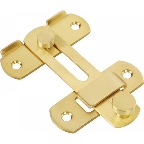 Loquet de porte basculant robuste, serrure de sécurité coulissante pour grange, clôture en bois, doré (petit modèle) (1/5)